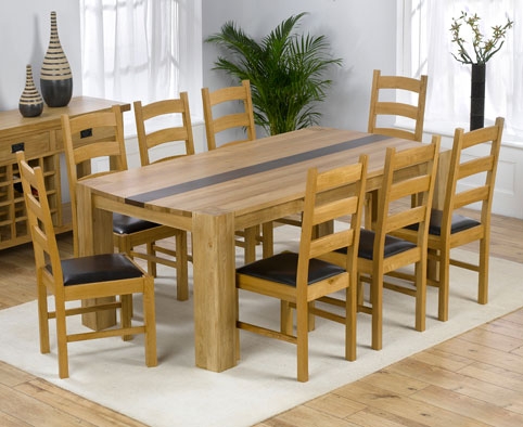 Unbranded Caprino Oak and Walnut Dining Table and 8 Lavena