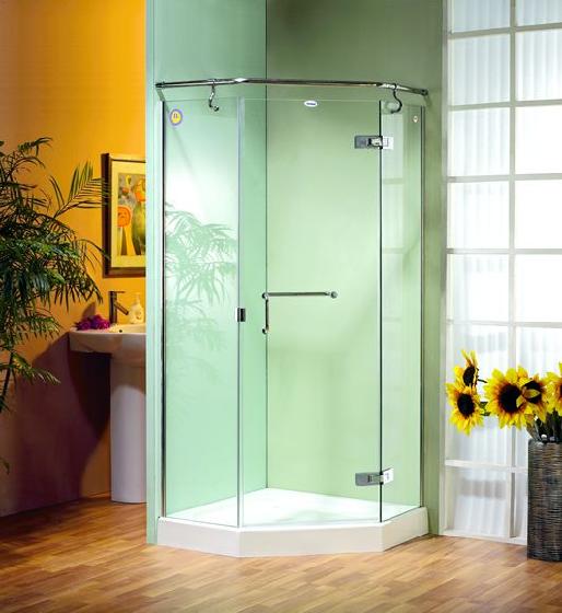 Carlyle Pentagonal Shower Enclosure 900x900x2010mm Reversible Door (JM1003)