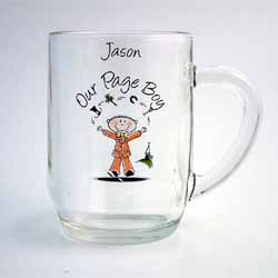 Give your page boy a lovely thank you gift at your wedding with this ½ pint cartoon glass tankard