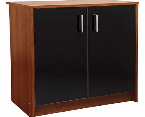 Part of the Caspian collection Wood and high gloss finish make the Caspian range ideal for the contemporary home office. This double door cupboard in walnut effect and black gloss is perfect for storing your office essentials. Wood effect cupboard. 2