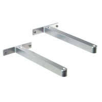 (W)110mm x (D)232mm x (H)20mm, A pair of Modern Cast Shelf Brackets in Aluminium Finish, Fixings