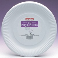 Unbranded Catering: 23cm White Paper Plates Pk60