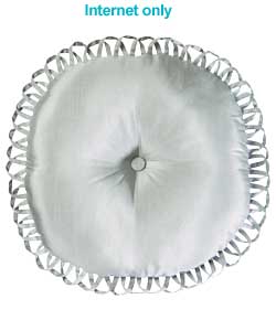 Unbranded Catherine Lansfield Renee Round Cushion - Silver