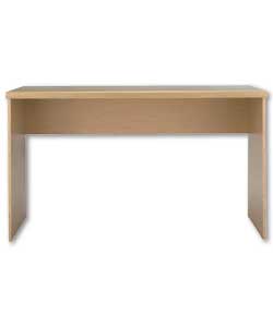 Oak effect modular office furniture with chunky, rounded edge top with heavy-duty edge