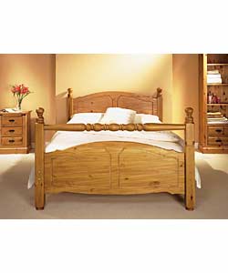 Caversham Solid Pine Double Bed/Rail End/Deluxe Mattress