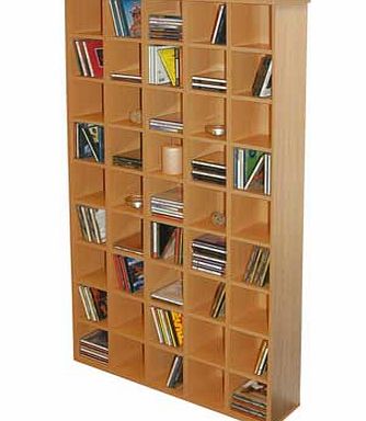 Free standing oak effect finish pigeon hole unit great for CD storage or for displaying treasured objects. Very simple design within an incredibly small footprint - it only projects 20cm from your wall. With five columns by nine rows making 45 cubbie