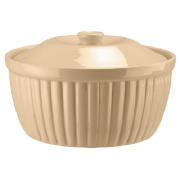 Unbranded Ceramic Ribbed Lidded Casserole in Cream