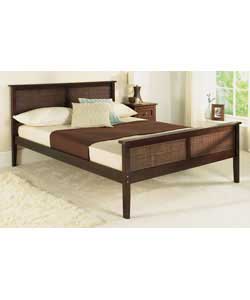Ceylon Double Bed with Comfort Mattress - Chocolate