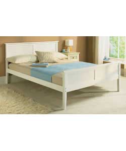 Ceylon Double Bed with Pillowtop Mattress - White