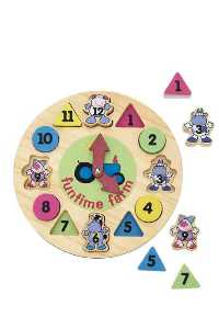 Baby Gifts and Toys - Chad Valley Wooden Shape Sorter Clock