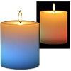 Why have a candle with just a flame when you can have one that phases through a rainbow of