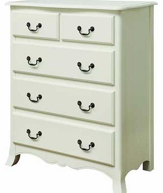 Chantilly 5 Drawer Chest of Drawers - White