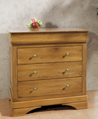 Unbranded Chateau Solid Oak Small 4 Drawer Chest Of Drawers
