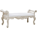 Chateau white painted carved double stool