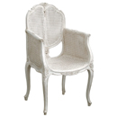 Chateau white painted French chair with rattan