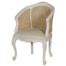 Chateau white painted gents chair with rattan