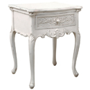 Chateau white painted lamp table with drawer