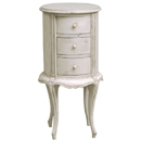 Chateau white painted round CD chest furniture