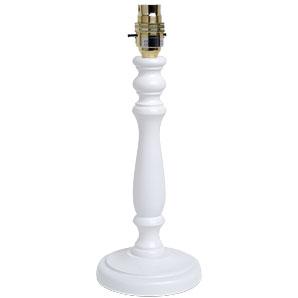 Classic white wooden candlestick lamp base in trad