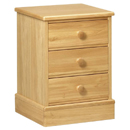 Chene oak 3 drawer bedside furniture
