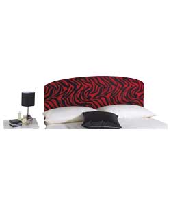 Unbranded Chenille Curved Double Headboard - Red