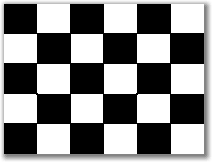 And the winner is.... This black and white chequered flag is most often waved at the winners of moto