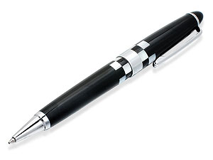 Chequered Flag Mother-of-Pearl Black Ballpoint Pen 011851