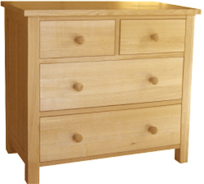 Unbranded CHEST OF DRAWERS 2 OVER 2 OILED HARDWOOD ACORN