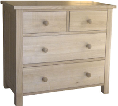 Unbranded CHEST OF DRAWERS 2 OVER 2 OILED HARDWOOD WOODSTOCK