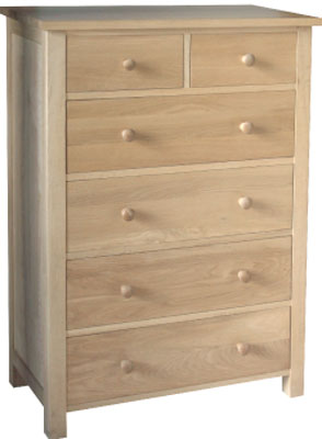 Unbranded CHEST OF DRAWERS 2 OVER 4 OILED HARDWOOD WOODSTOCK
