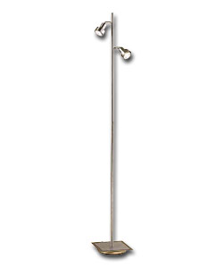 Chicane Floor Lamp. - Brushed chrome effect