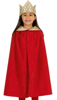 Unbranded Childs Royal Cloak and Crown - Red
