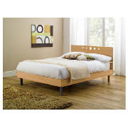 Unbranded Chino Double Bed Frame, Beech Effect Finish And
