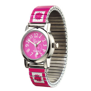 Babywatch Paris - The Cutest Watches in France!  Petite Yoko - Fushia ( Bright pink and white)