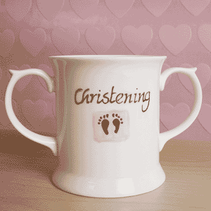 Unbranded Christening Loving Cup - Pink