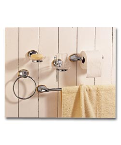 Chrome & Gold Plated 5 Piece Bathroom Set