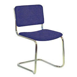 Unbranded Chrome Base Stacking Side Chair Blue