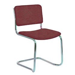 Unbranded Chrome Base Stacking Side Chair Burgundy