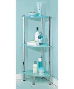 Chrome/Frosted Glass Corner Unit