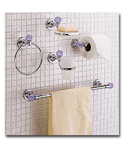 Chrome/Glass Effect Bathroom Set