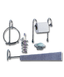 Chrome Plated 5 Piece Bathroom Set