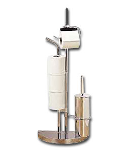 Chrome Plated Toilet Brush and Toilet Roll Holder