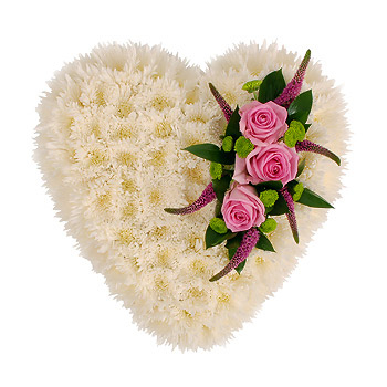 Unbranded Chrysanthemum Heart Funeral Tribute Arrangement