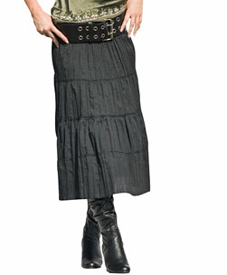 Chunky Belted Peasant Skirt Black 1-