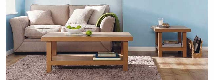 Unbranded Chunky End Table - Oak Effect