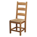 Chunky Plank oak rush seat dining chair furniture