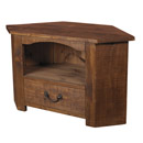 Chunky Plank pine 1 drawer corner TV unit