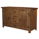 Chunky Plank pine 2 door 4 drawer cupboard