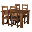 Chunky Plank Pine 5ft dining set furniture
