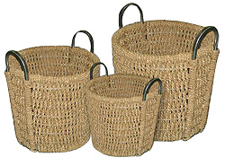 Chunky Seagrass Storage Baskets set of 3